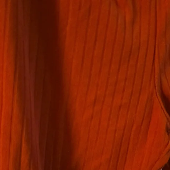 Rust Red Ribbed Drawstring Pants - Picture 3 of 6